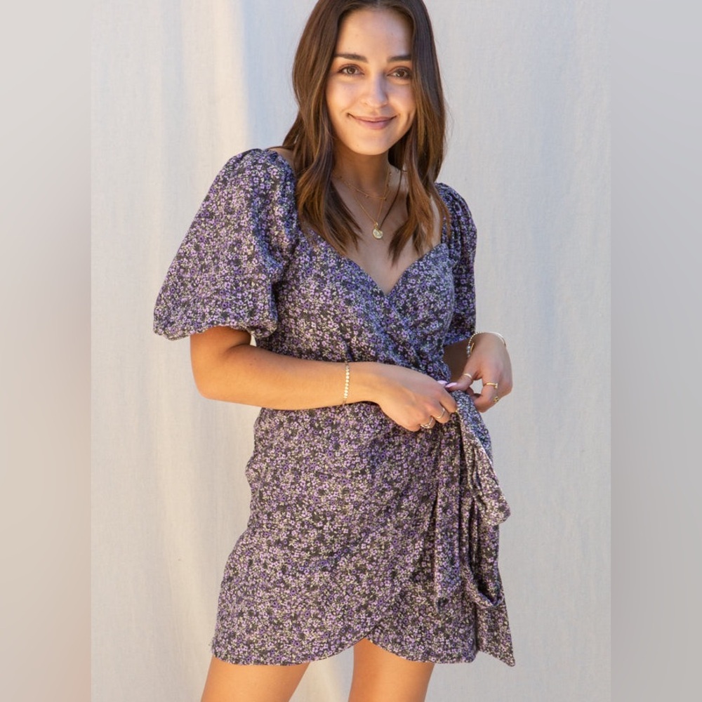 NWT | Olivaceous Katrina Wrap Dress | Blue & White Pattern